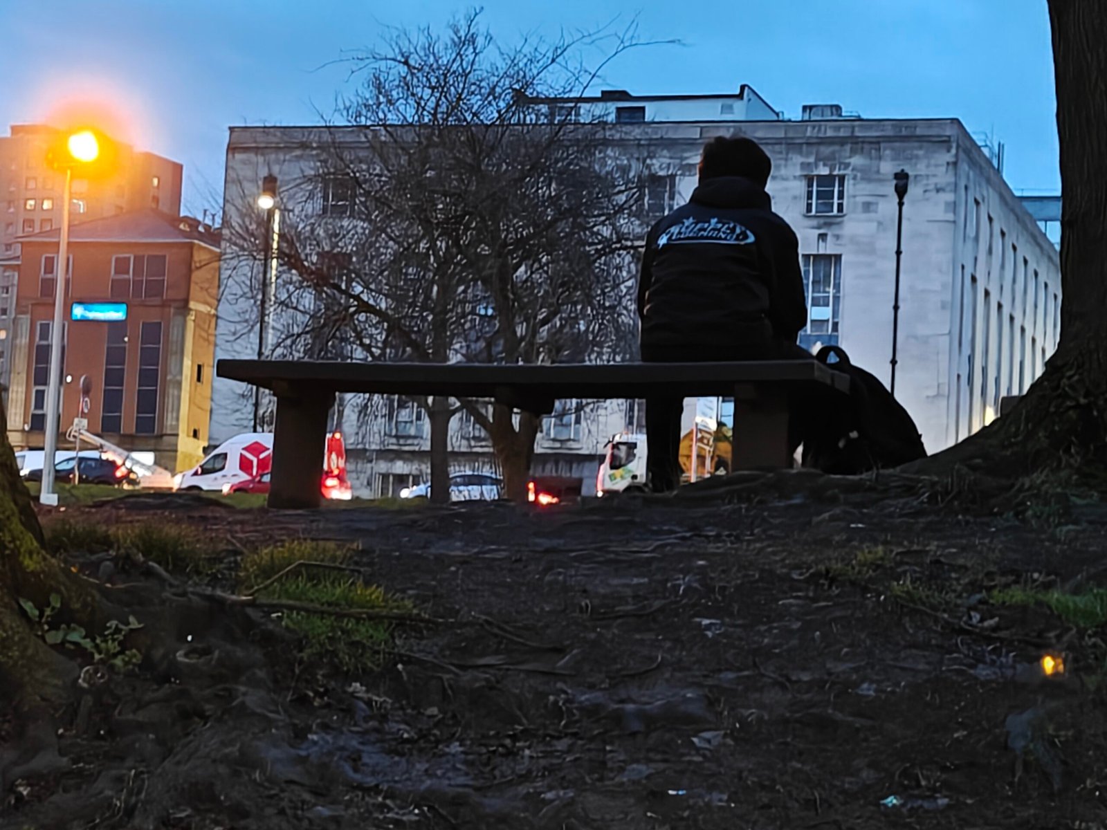 Aarush Choubey looking across the city at dusk